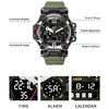 Armbandsur Smael -män tittar på 50 m vattentät sportklocka Militärman Sports Watch Digital 8072 Dual Display Watch Quartz LED Digital 230214