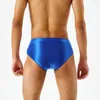 Underpants Panties Mens Shorts Oil Shiny Smoothd Low Rise Bulge Pouch Briefs Underwear High Elasticity Quick-Dry Solid