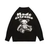 남자 스웨터 두개골 곰 패턴 패턴 대형 스웨터 패션 니트하라 주쿠 풀오스 Y2K 스트리트웨어 긴 소매 겨울 남성 의류