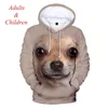 Felpe con cappuccio da uomo 3D Animal Texture Felpa con cappuccio per bambini moda Uomo e donna Autunno Inverno Cane Casual Pullover Felpa con cappuccio