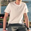 Men's T Shirts Casual Mens T-Shirt Solid Color Loose Fashion Ice Silk Cotton Top Short Sleeve O-Neck Male Plus Size Tee