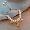 Strand Real Gold Plating Special-shaped Baroque Freshwater Pearl Bracelet Bracelets For Women Korean Gift