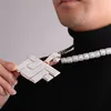 Bling CZ Stone Solid Letters Custom Name Halsband Pendant med 3mm 24 -tums repkedja Iced ut personlig smyckespresent till vänner