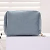 Bolsas de cosméticos 1 Uds. Bolsa de maquillaje de terciopelo con cremallera para mujer, bolsa de viaje grande para maquillaje, bolsa femenina de Color sólido, necesidades