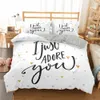 Bedding sets ZEIMON 3d Luxury Bedding Sets Letters Print Polyester Duvet Cover Pillowcase 23pcs Twin Queen King Size Bed Clothes for Home 230214