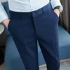 Mäns kostymer män 2023 Spring Autumn Business Casual Suit Pants Man Slim Fit Straight Byxor Solid Color Formal V157
