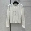 Kvinnors tröjor Designer Brand Wool Knits Tops med brevpärlor Mönster Girls Milan Runway Crop Top Shirt High End Custom 3E5G