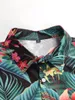 Männer Casual Hemden Schwarz Blumendruck Hawaiian Shirt Männer 2023 Marke Kurzarm Button Up Sommer Strand Urlaub Urlaub Kleidung