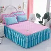 Bed Skirt Solid color elastic sheet thickened velvet double mattress protective cover bedding nonslip breathable king size skirt pillowc 230214