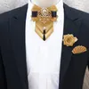 Noeuds papillon luxe noeud papillon broche poche serviette ensemble hommes haut de gamme bijoux cadeau mode britannique coréen hommes accessoires de mariage 230215