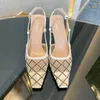 2023Womens Pointed Luxury Sandals Hardware Buckle Design High Heel RiSestone Mesh Designer Ggity Shoes Multifunction Beach Banquet Party Shoes 35-40