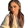 Scarves Solid Color Head Scarf Blcak Square 90 Silk Foulard Satin Bandana Cheveux Neckerchief Hijab Accessoires For Woman Hair5038687