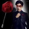 Dekorativa blommor Mäns handgjorda broscher Rose Lapel Flower Suit Skjorta Corsage Wedding Boutonniere Jewelkläder Tillbehör