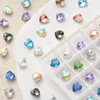 Nail Art Decorations 10pcs Pointed Heart Faceted Crystal Glass Asymmetric 6MM Loose Beads For Jewelry Making DIY Crafts