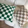 Poduszka jagnięca kaszmirowa poduszka szachownicza miękka pluszowa retro kratona poduszka do domu krzesło sofa sofa okładki 230214