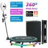 360 Photo Booth with Ring Light Slow Motion Rotating Portable Selfie Platform For Partys Rental Machine 360 Video Photo Software