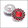 Klamry Haczyki Colorf Rhinestone Zamocnik 18 mm Snap Button Zamknięcie Sier Kolor Metalowe uroki do snapów Lover Biżuter