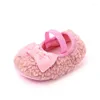 첫 워커 귀여운 bowknot baby shoes 플러시 단색이 아닌 슬립 벨로 출생지 소녀 봄 가을 소프트 밑창 유아 유아