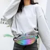 Midjeväskor Kvinnor Bältpåse Holographic Fanny Pack Hologram Bag Pu Beach Travel Hip Bum Zip Shoulder