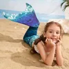 Mermaid Swimsuit Split Fish Tail اثنين من الأطفال ربيع الاستحمام الفتيات بيكيني