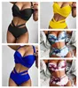 Bikini Steel Bracket Fashion Sexy Digital Printing High Waist Split