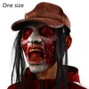 Party Hats 68Ue Horror Wig Grimace Plasma Mask (utan hatt) Halloween Masquerade Festival Cosplay Full Head Face Cover