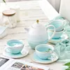 DINING SETS GRADient Color Afternoon Afternoon Tea Set Kleurrijke beker en Saucer Coffee Cups Ceramics Teapot Graceful Drinkware met bord 1set