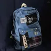 Duffel Bags Korean Style Grunge Y2k Harajuku Backpack Women Men Denim Cute Aesthetic School Bag Fashion Fairy Travel