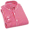 Chemises décontractées pour hommes Hommes Chemise Stripe Imprimé Single-Breast Formel Turn-Down Col à manches longues Automne Slim Fit Boutons Mâle