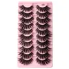 3D Faux Mink Eyelash 10 Pairs False Eyelashes Natural Thick Long Lash Extensions Soft Comfortable Reusable Makeup
