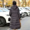 Parkas en duvet femme 2023 hiver longue grande veste épaissie longueur genou allongée 4 couleurs