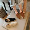 Desiner Loropiana Shoes Online LP Penny Loafers女性春と秋の革のフラットボトムブリティッシュの特大の女性靴片方のスラッカーシューズ