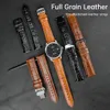 Titta på band Fashion Brown Black Leather Watch Strap 18mm 20mm 22mm 24mm Men Women Watchband Universal Butterfly Buckle Watch Band Armband 230214