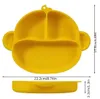 Mother Baby Products, New Monkey Kids Plate, Non-Slip Suction Plate All-in-One Baby Divided Food Grade Silicone Plate