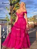 Party Dresses Bowith Tulle Layers Long Evening Off The Shoulder Prom Gown Floor Length Gowns Fish Boned robes de 230214