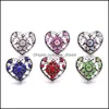 CLASPS HOOKS POCHOTHERSALE RHINESTONE 18mm Snap Button Flower Clasp Hollow Metal Zircon Charms f￶r Snaps smycken Fynd leverant￶rer Dr DH7SZ