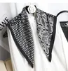 Women's 100 Silk Paisley Scarf Square Hair Wraps Headscarf Neckerchief Black Red