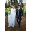 Biała satyna 2023 suknie ślubne plażowe seksowne sukienki ślubne ślubne bez pleców długie rękawy sukienka syrenka vestidos de noiva