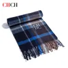 Шарфы CHCH Men Scarf теплый шерсть больше цвета для красного серого синего коричневого зимнего шарфа 30x180 см 230215