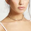 سلاسل UER PUNK Style قلادات صلبة أساسية للنساء الذهب الفضي Curb Cupan Link Cron Iron Alloy Dchoker 2023 Fashion Jewelry