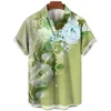 Camisas casuais masculinas Moda floral de moda curta camiseta camiseta tops de verão feminino de roupas unissex de enormes blusas 5xl