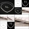 Earrings Necklace Party Jewelry Sets Necklaces Rhinestone Wedding Set Drop Delivery Dhh7H