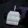 Gold Silver Colors Mens Bling Hiphop Jewelry Bling CZ Iced Out Letter Pendant Halsband f￶r m￤n Kvinnor med repkedja