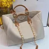 Canvas Fashion Woman Bag Casual Chain Totes Pearl Female Shoulder Bags Famous Brands Senaste Purse Classic Handbags Stora Capacit H191B