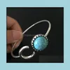 Charm Bracelets Brand Turquoise Bangles Sier Bangle Wholesale Moon Cuff Drop Delivery Jewelry Dhqbf