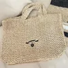 Damskie torby plażowe słomiane projektant duże torby na ramię typu shopper luksusowe torby z rafii torebka damska miękka torba na ramię Outdoor Casual Crossbody