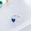 Bröllopsringar Boho Blue Love Heart For Women Vintage Finger Ring Knuckle Female Bohemian Charm smycken gåvor