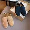 DESINER LOROPIANA SHOES ONLINE CLASSIC SUEDE LP太いソールフラットソールカジュアルシングルシングルレイジーローファーズメンズシューズ