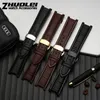 Watch Bands genuine leather watchband for GC wristband 22*13mm 20*11mm Notched strap withstainless steel butterfly buckle 230214