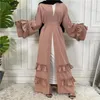 Ropa étnica Mujeres musulmanas Abaya abierta Árabe Islámico Pakistaní Oriente Medio Kimono Cardigan Ramadán Dubai Turquía Kaftan Maxi Robe Vestido